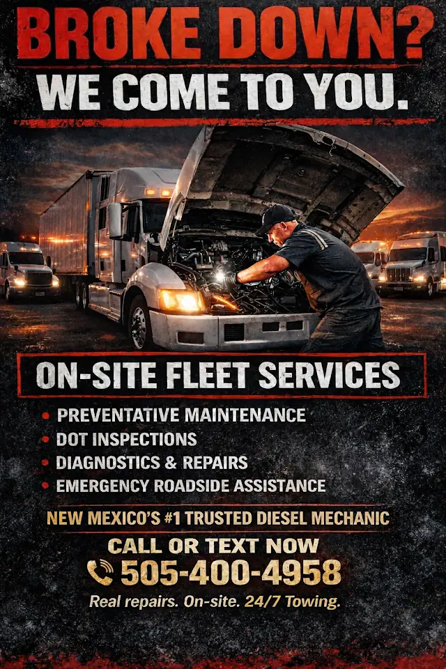 On-Site Diesel Truck & Trailer Repair, RV repair in Albuquerque
