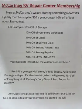 McCartney's RV, LLC in Mt Union, PA
